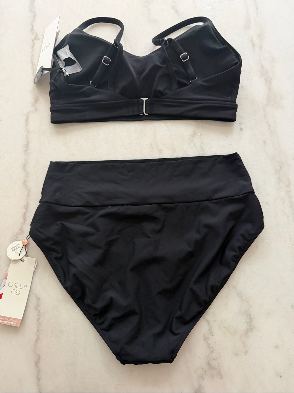 CALIA by Carrie Underwood Black High-Waist Bikini Set - Picture 2 of 7